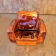 Ashtray Cigarette holder Club armchair in ceramic and vintage leather 50s 60s