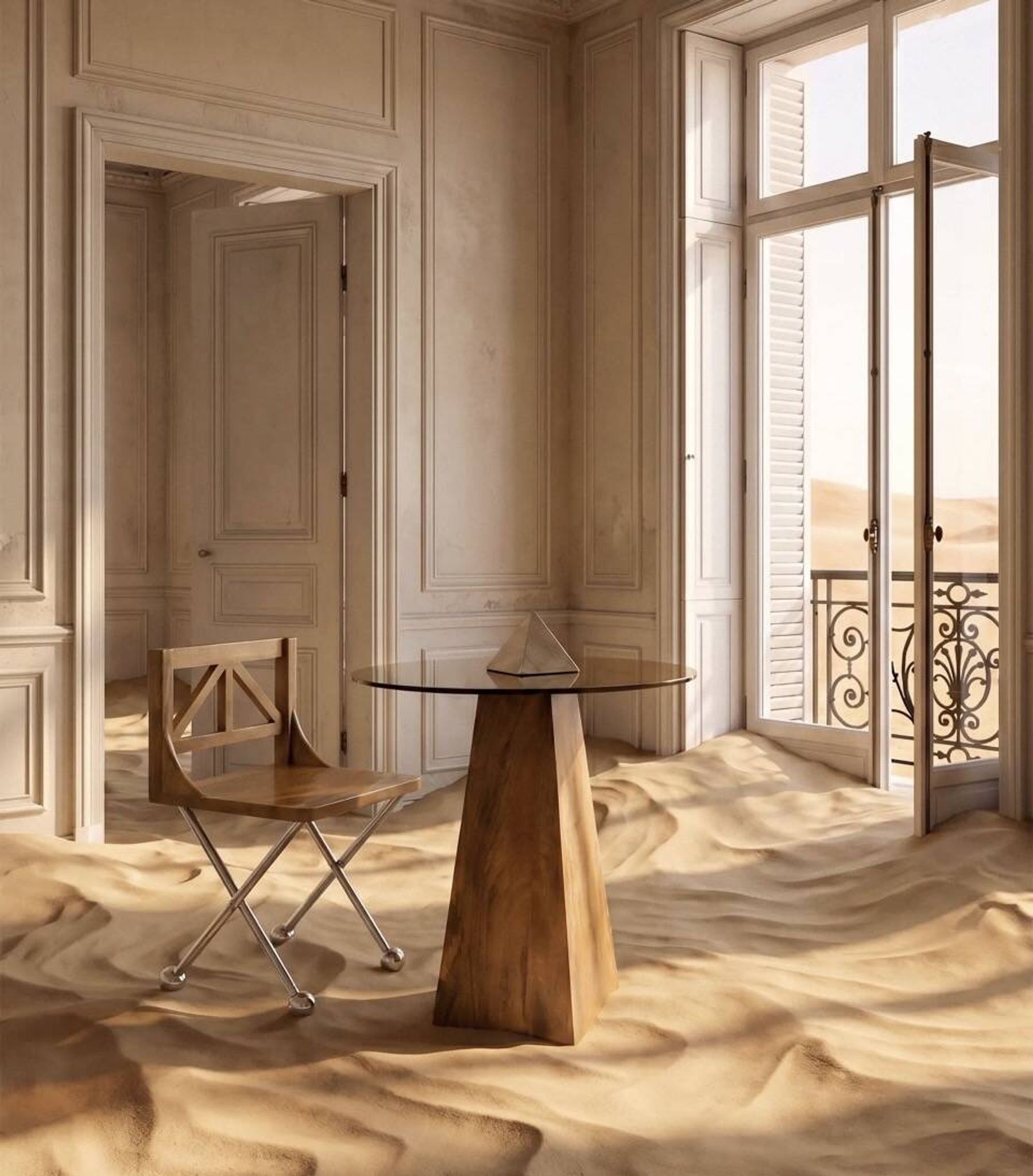 Mango wood chair by Louis Barthelemy
