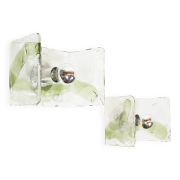 Pair of Murano glass wall lamps by Kalmar, Austria 1970s (2 pairs available)