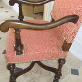 Louis XIV style walnut armchair