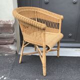 Vintage rattan gondola seat