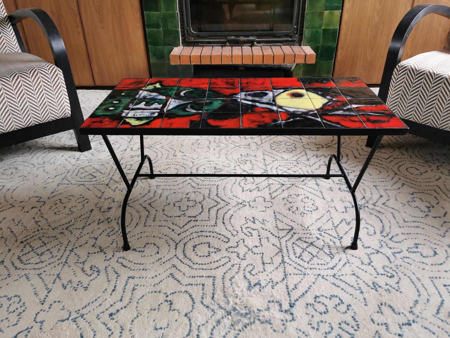 Vintage JG Picard ceramic coffee table