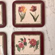 6 coasters Jason Coasters flowers Made in New Zealand (1963)