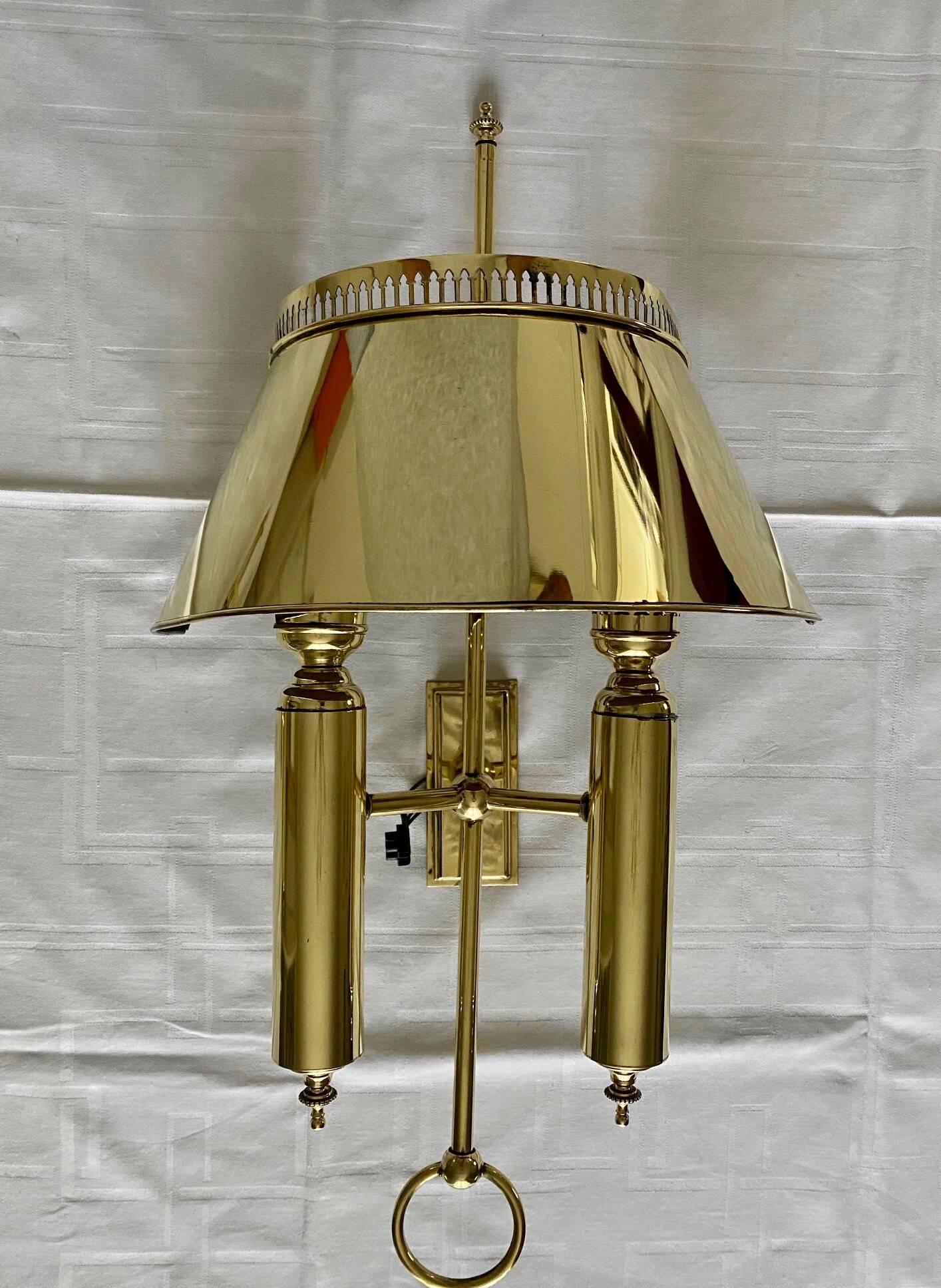 Pair of brass wall lights, 1950.