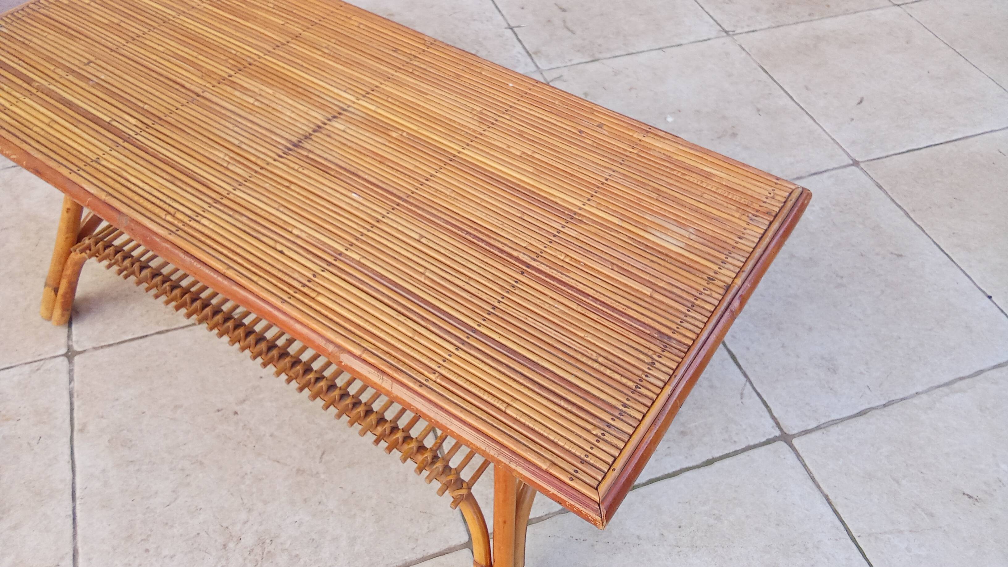Vintage rattan coffee table