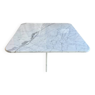 Table carrée 100% marbre calacatta