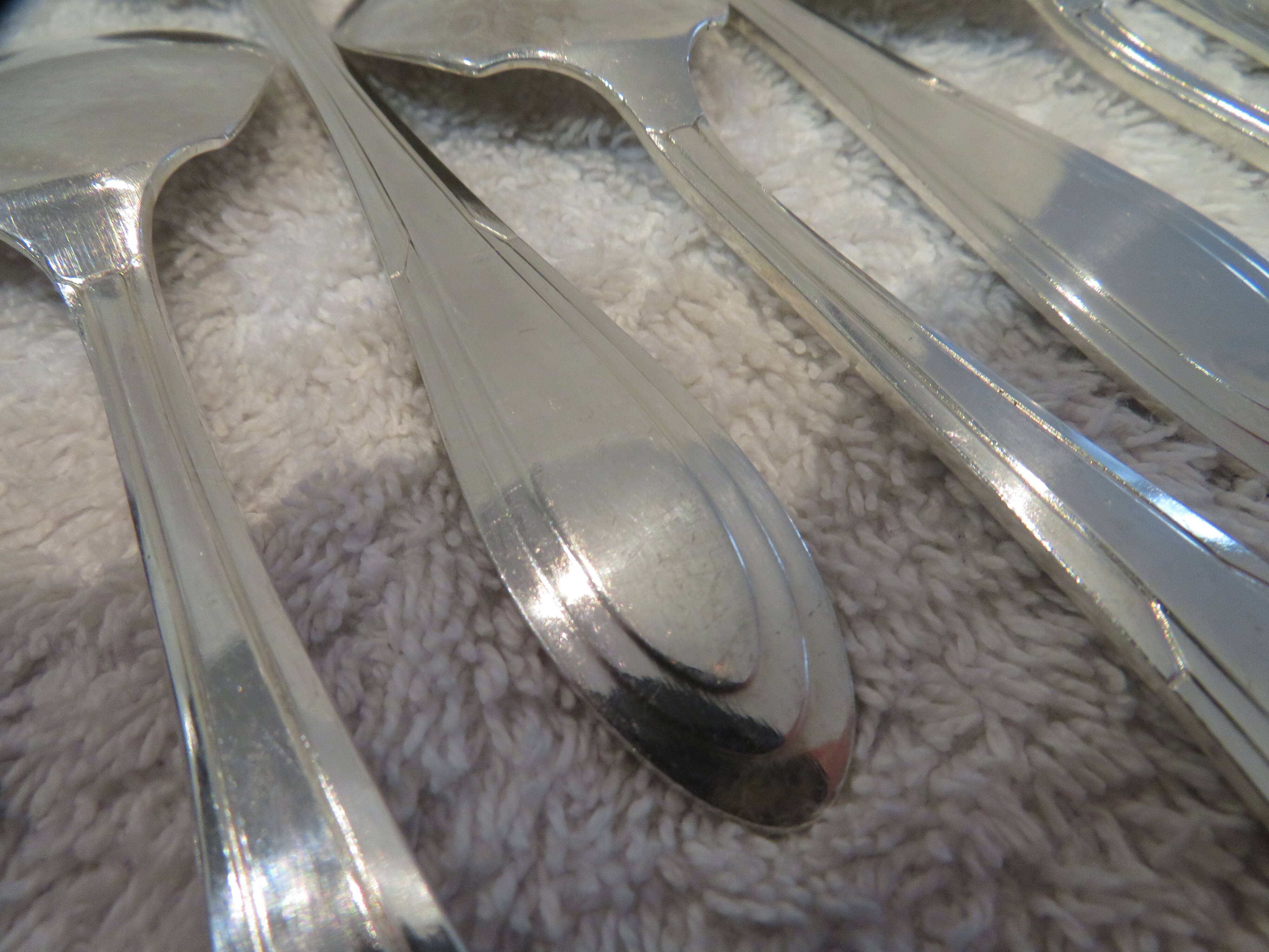 12 silver-plated ice cream scoops, goldsmith Ravinet Denfert st art deco 14cm