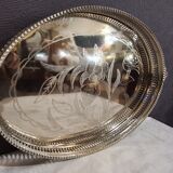 Silver metal serving tray