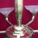 Important Art Deco chandelier in gilded bronze