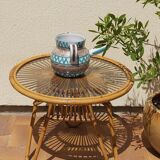 Rattan coffee table 50s