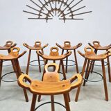 Vintage wooden Spanish barstools Marbella