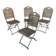 4 folding chairs vintage terrace bistro 60s in metal & wood