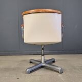 Italian modern steel & leather office chairs by Ettore Sottsass, Poltronova 1970