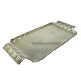 Art Deco tray, silver-plated brass, Szandrik, Hungary, 1930s.