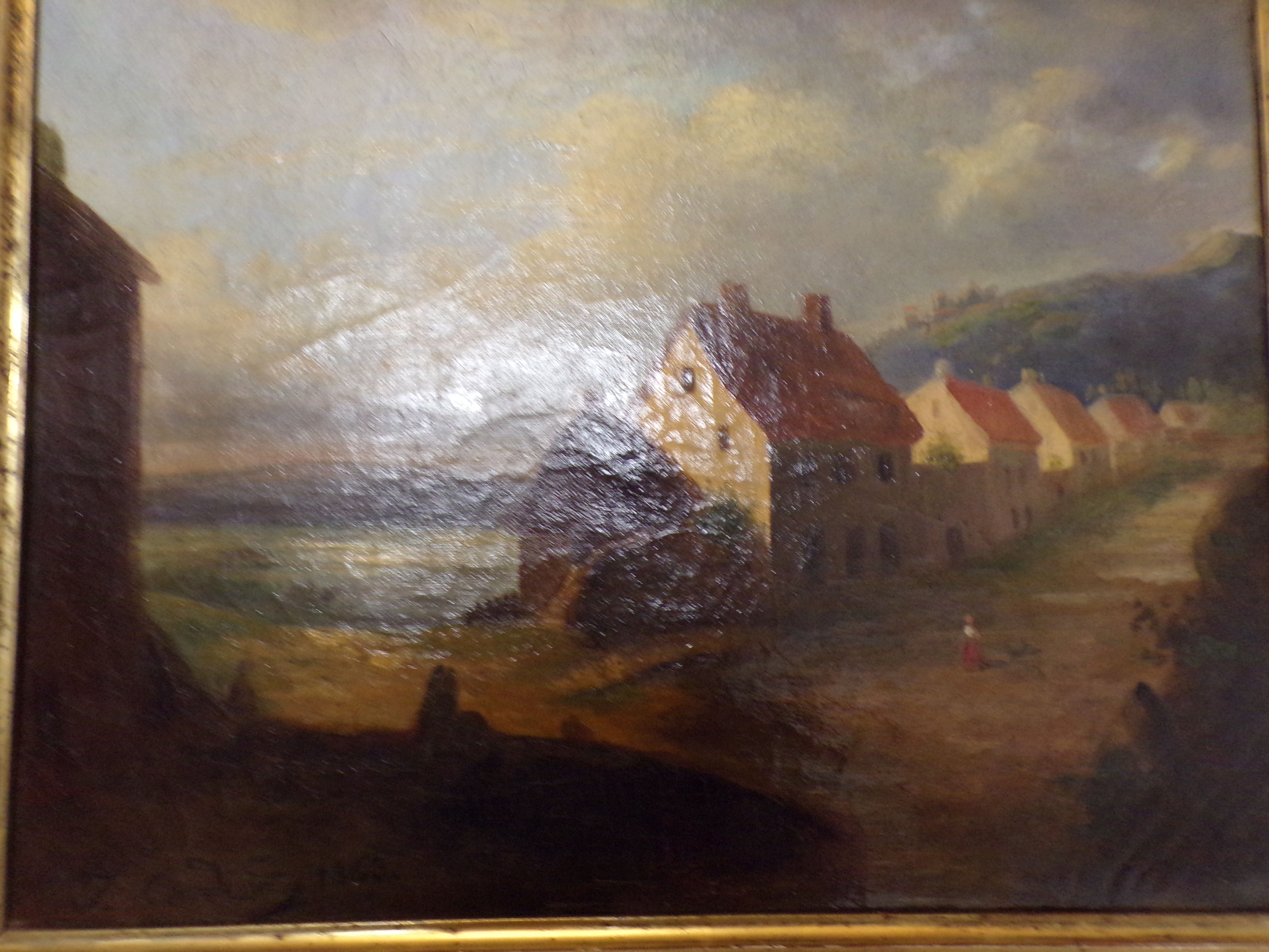 Old painting, signed landscape dated 1863