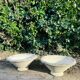 Pair of signed cement garden basins