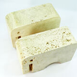 Pair elephant bookends travertine Fratelli Mannelli, 1970s