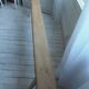 Farmhouse bench, pearl grey patinated oak bed, wood seat waxed finish.
