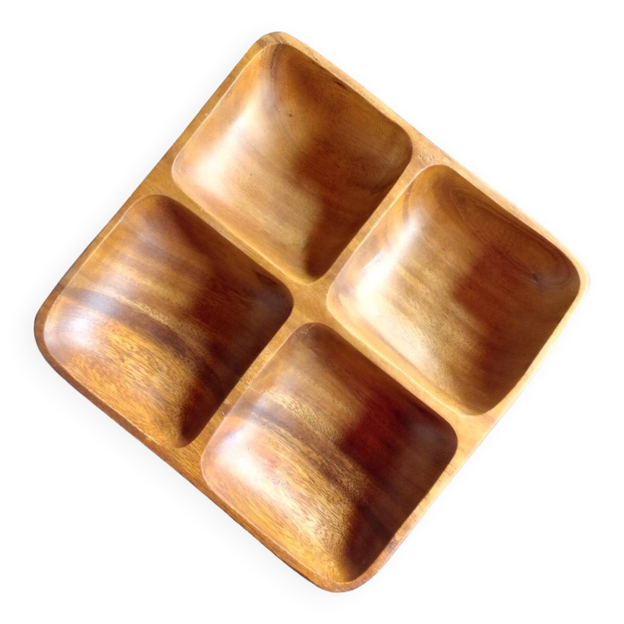 Vide poche plat apéritif bois