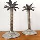 Vintage silver-plated palm candlesticks