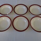 Deep plates, opaque porcelain, digoin sarreguemines, pasteur pattern