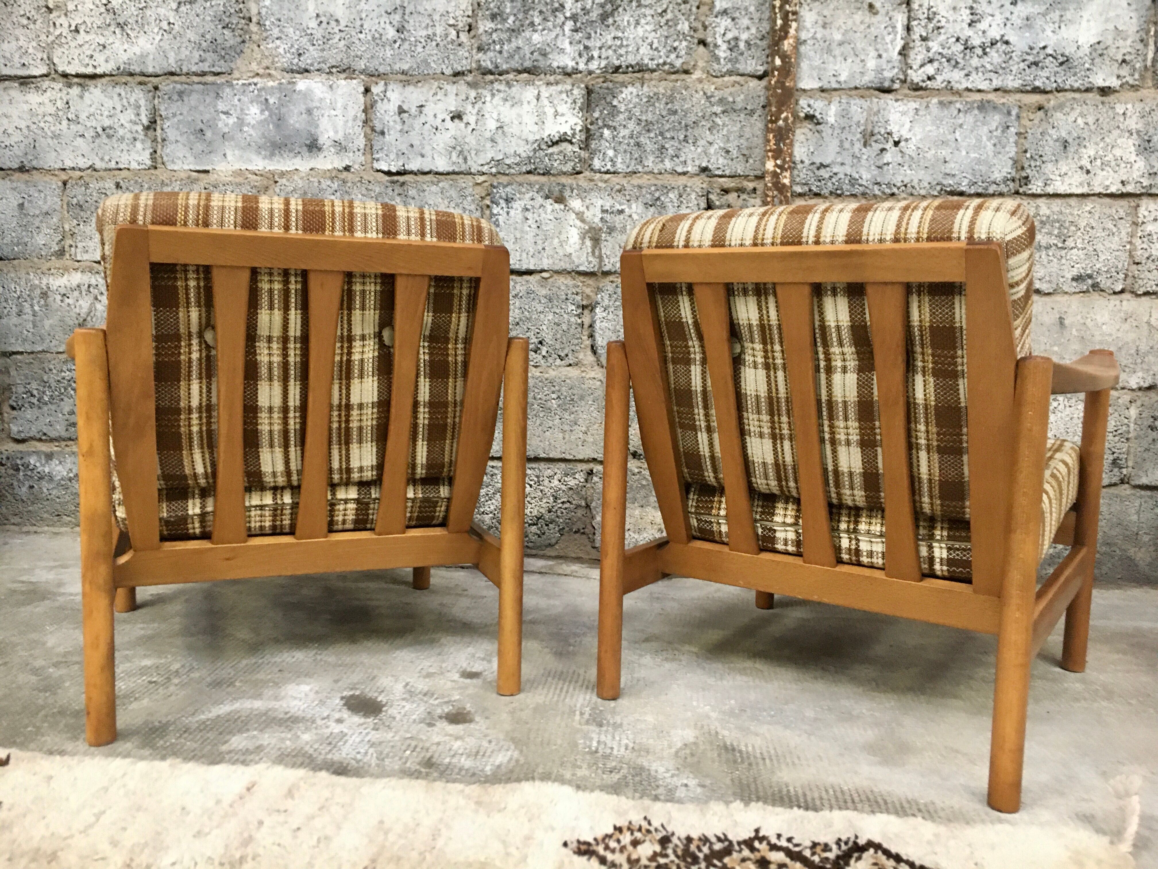 Pair of Scandinavian armchair fabric tiles