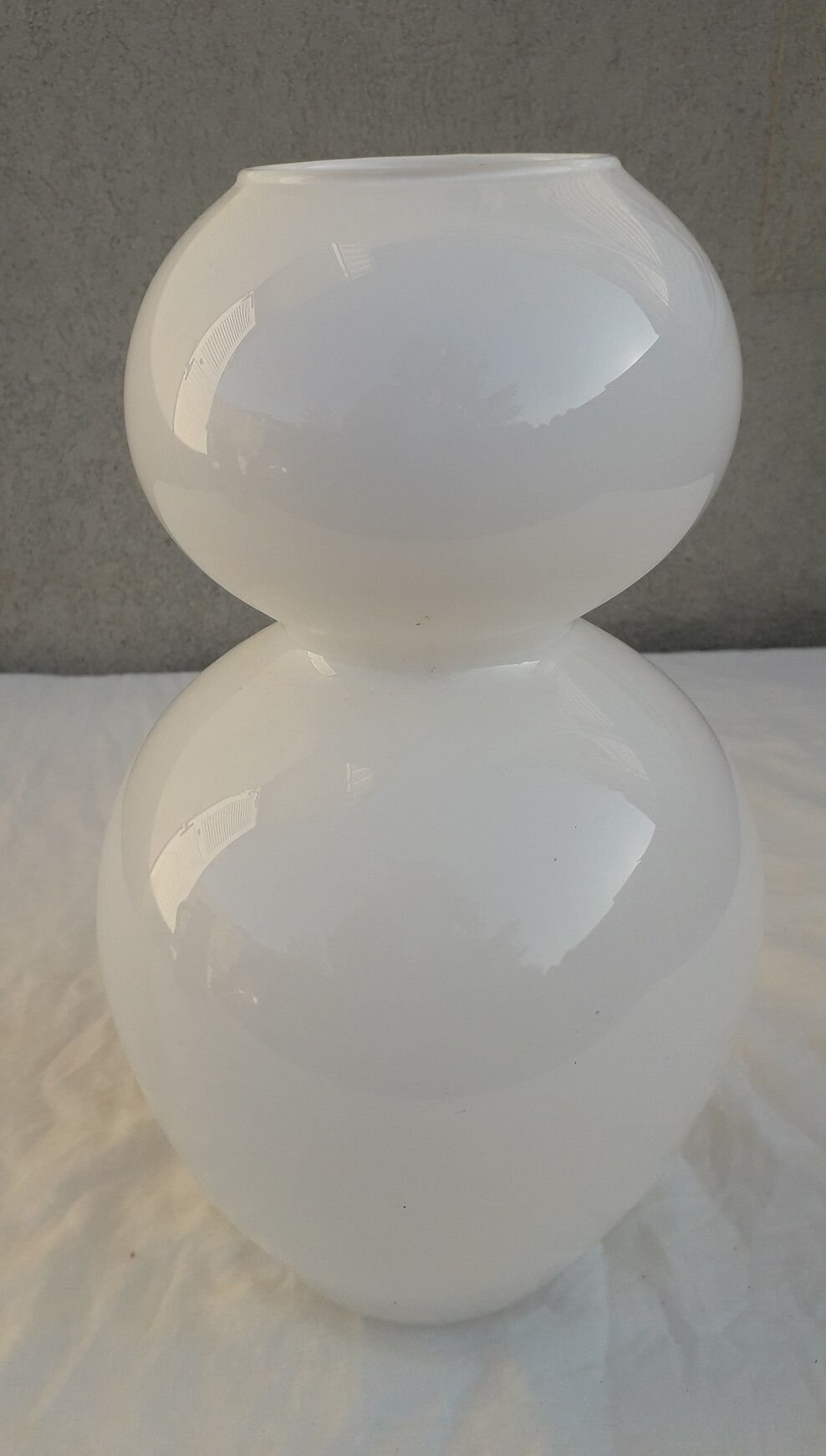 White glass vase