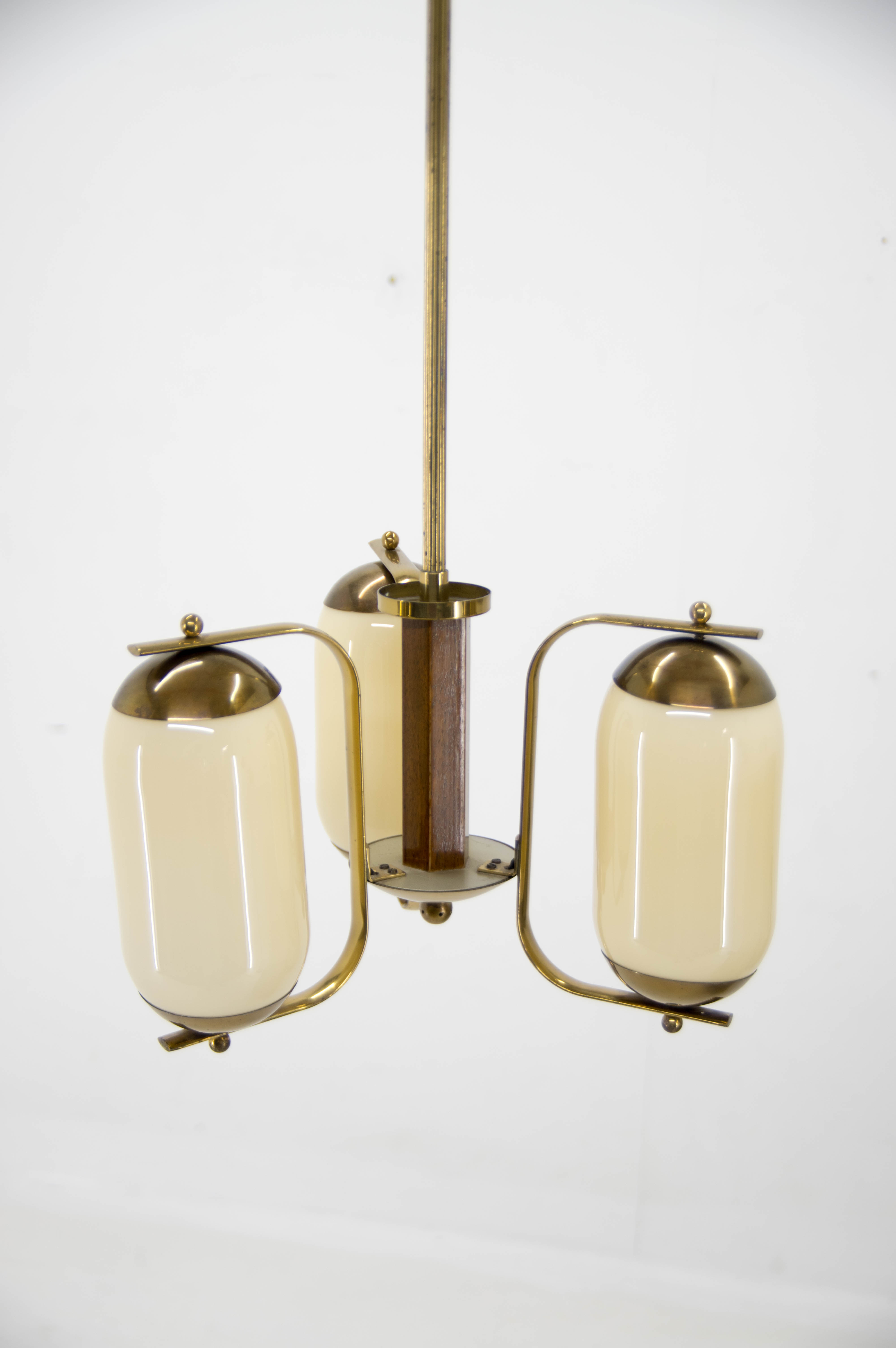 Art Deco Three-flamming Chandelier, 1940s