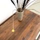 Solid pine work table, grooved top, satin brown finish, year