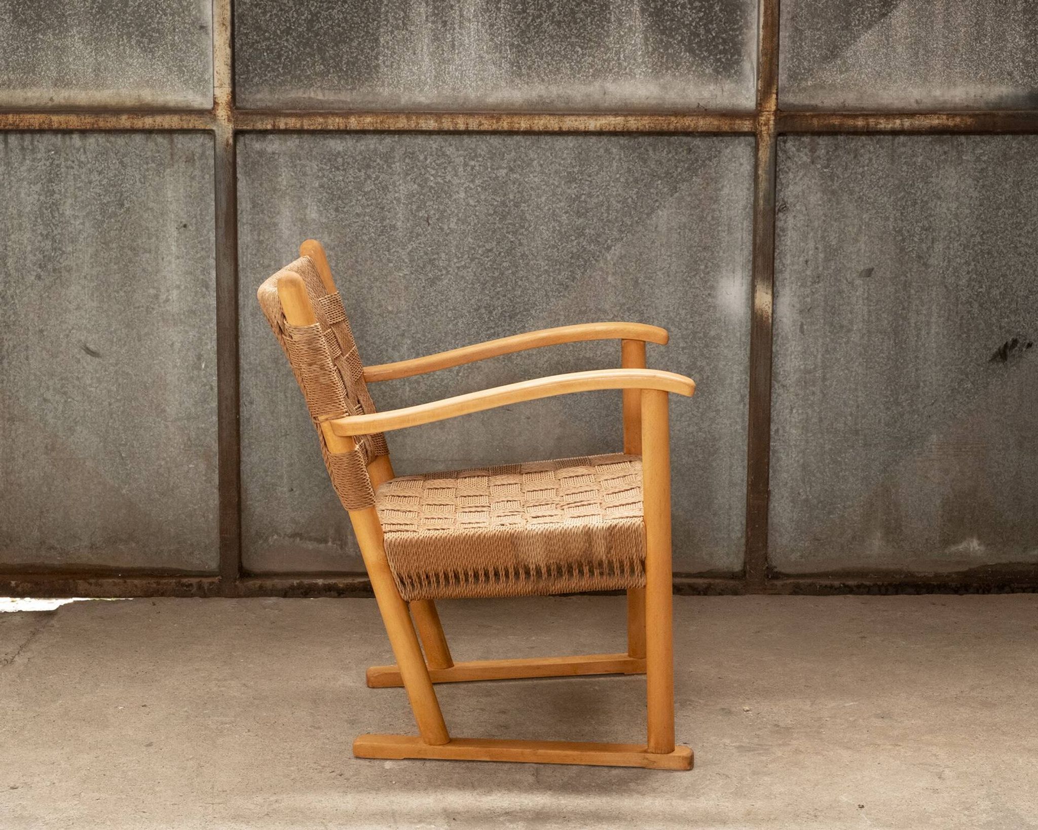 Karl Schrøder Lounge Chair Model 1641 for Fritz Hansen, 1940s Denmark