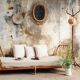 Banquette lit en rotin