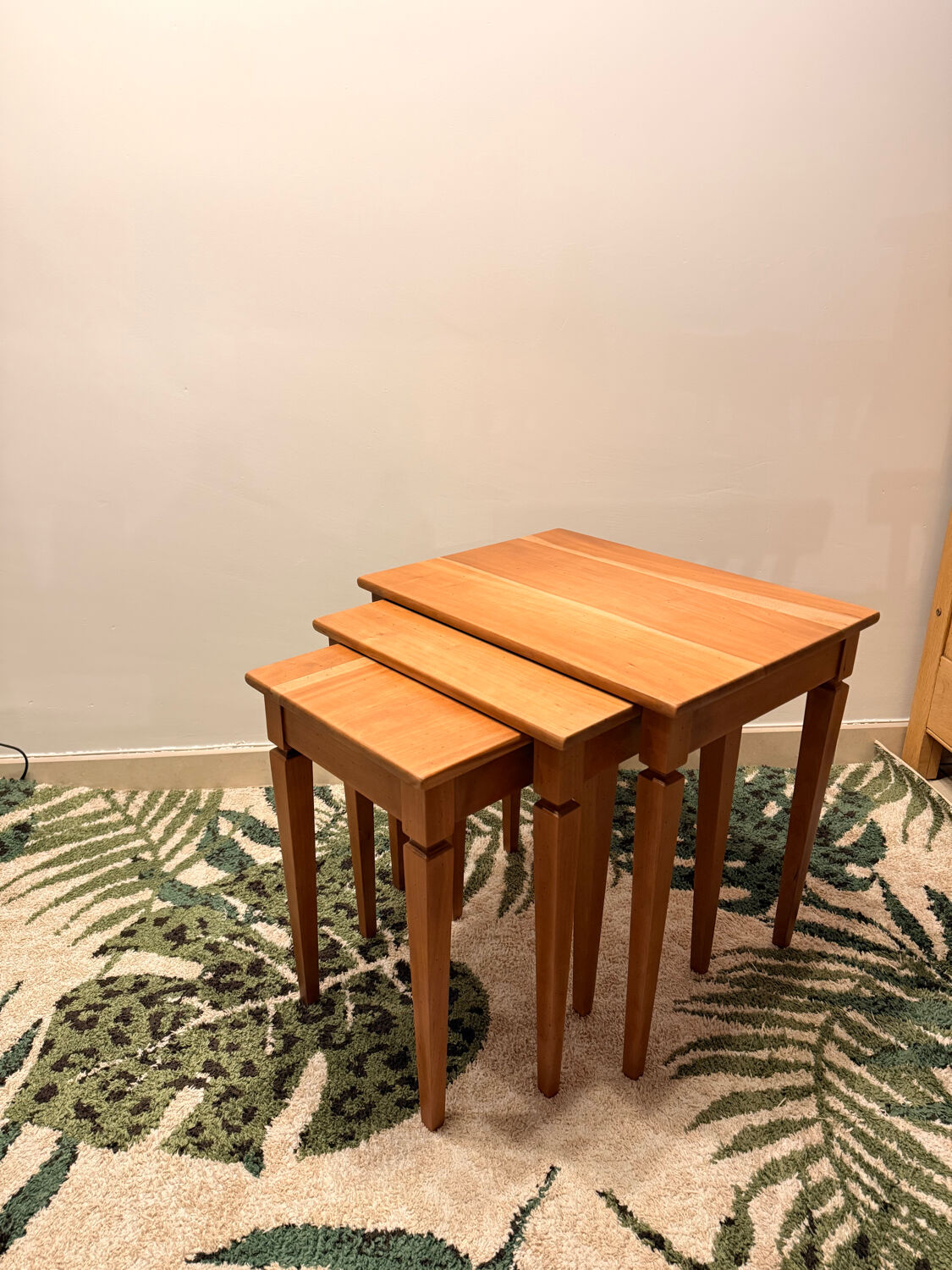 3 nesting tables in solid cherry wood
