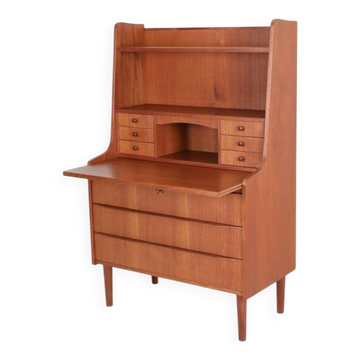 Tall mid-century teak secretary desk / Danish modern design / 1960s