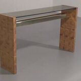 Max Papiri side table in woven banana wood and smoked glass – A sculptural modern classic