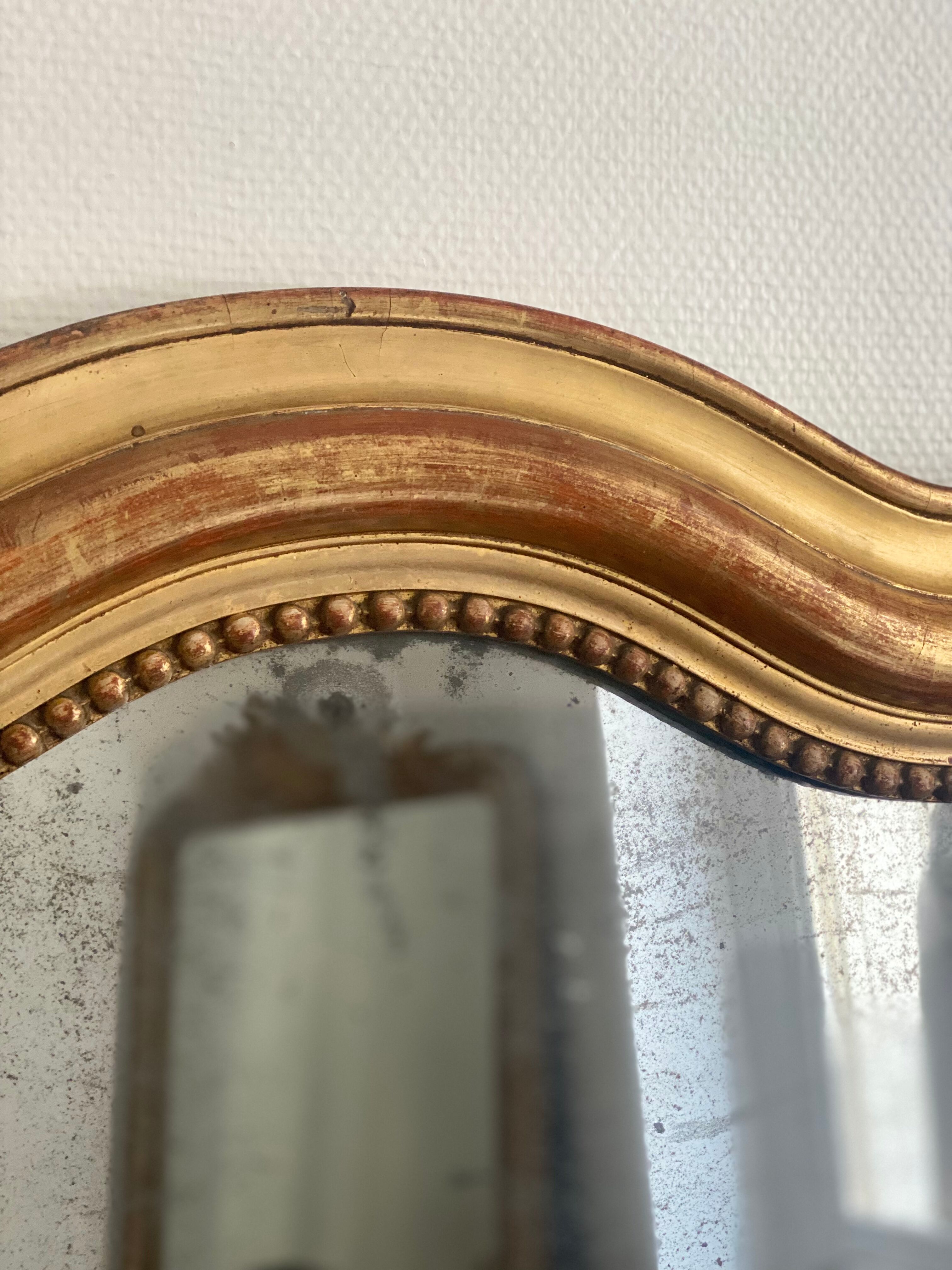 Old mirror louis Philippe golden gold leaf fireplace