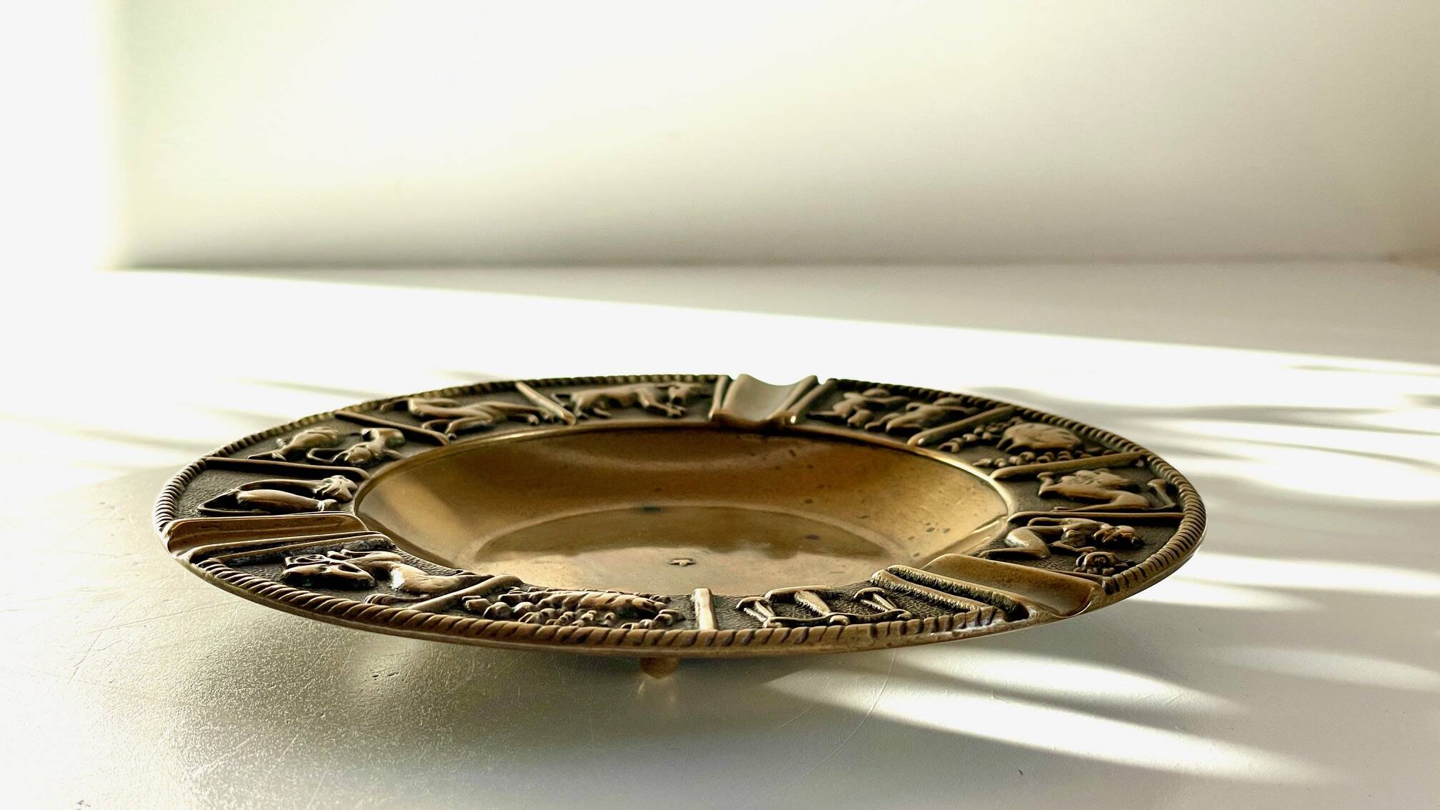 CENDRIER Signes du Zodiaque BRONZE Vintage