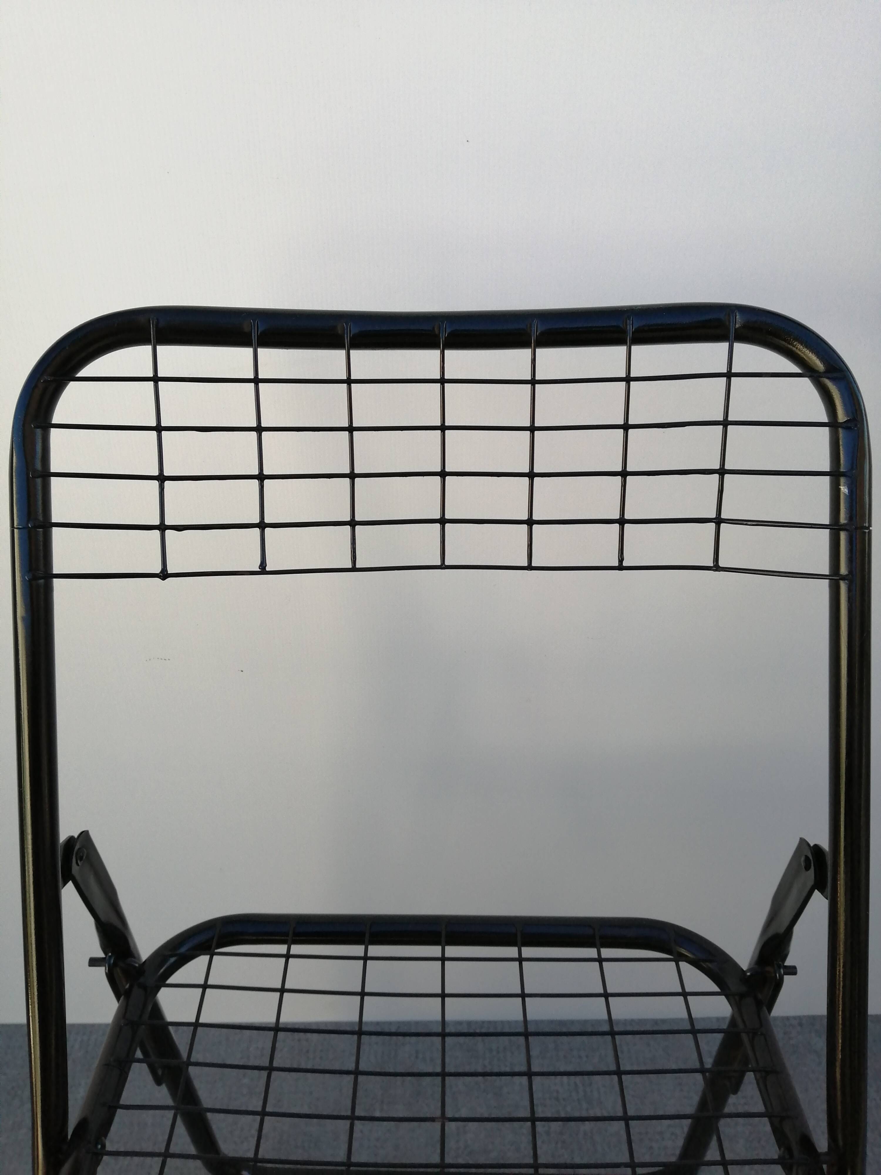 Vintage black metal folding chair 1970s