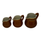 Set of 3 small carafes jugs milk pots sauce 70s vintage ceramic