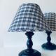 Pair of turned wooden bedside lamps