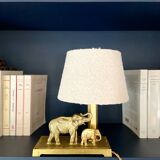 Brass desk lamp "Elephant and its calf", circa 1900