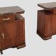 Art Deco Italian Bedside Tables in Walnut, Set of 2
