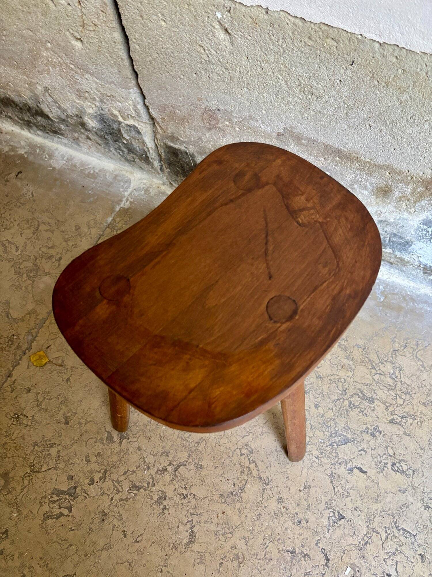 Wooden bean tripod stool no. 2