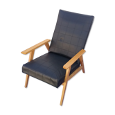 Scandinavian armchair in black skai