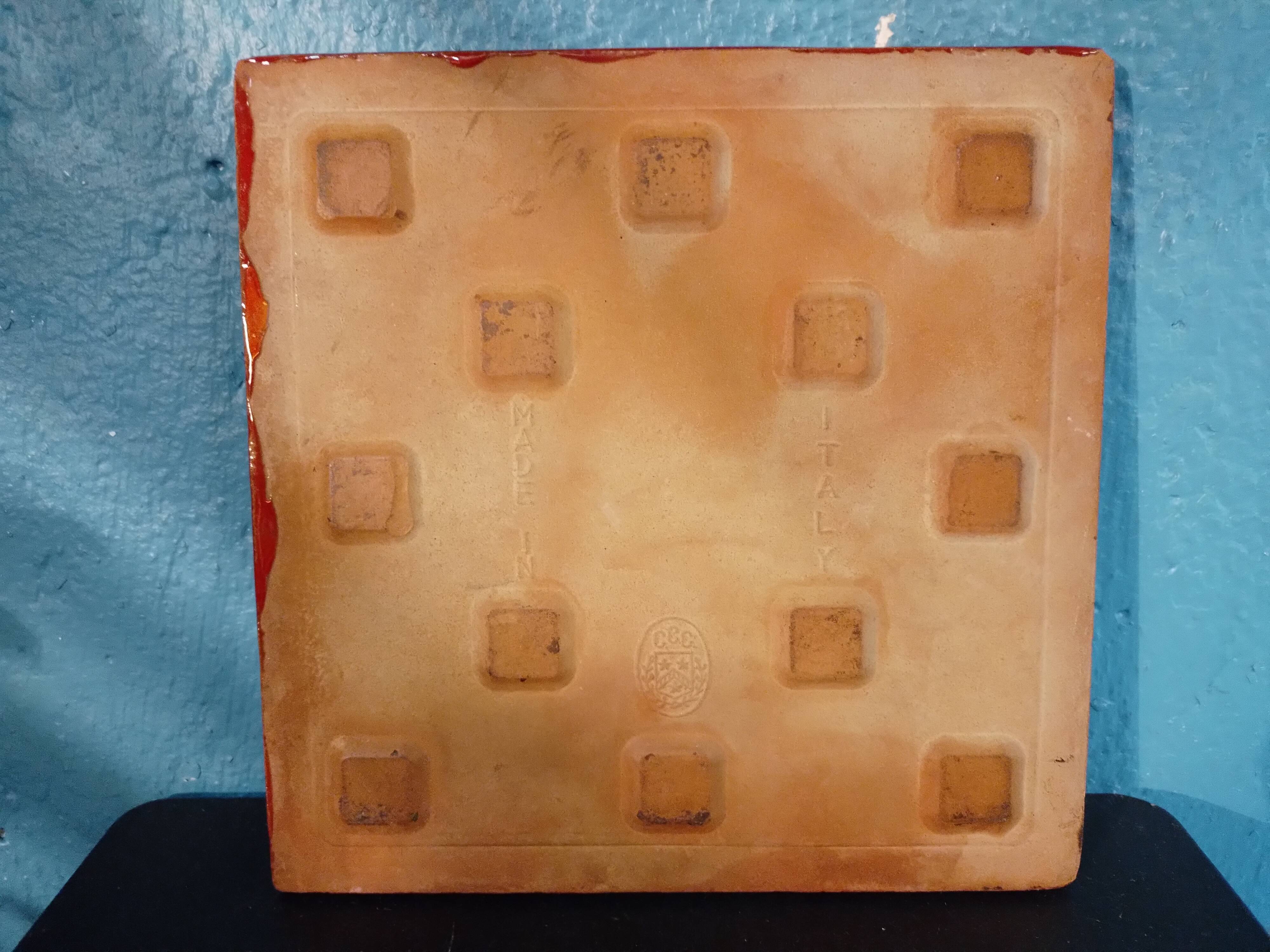 Ceramic tile "Templars" Italy 1960s