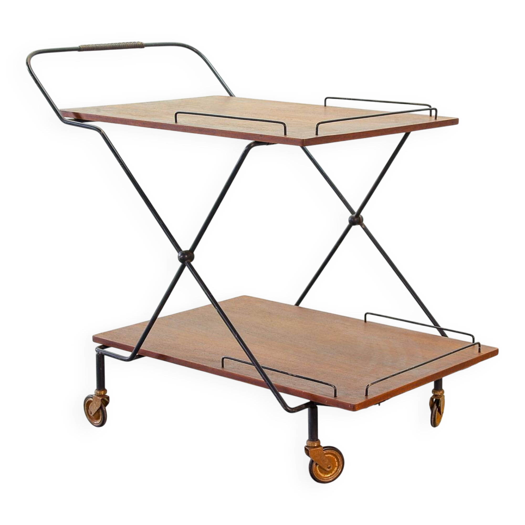 Scandinavian Minimalistic Foldable and Mobile Teak Tea Trolley Denmark 50S
