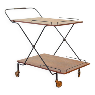 Scandinavian Minimalistic Foldable and Mobile Teak Tea Trolley Denmark 50S