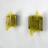 Pair of brutalist wall lights, Claus Bolby for Cebo Industri, Denmark, 1970.