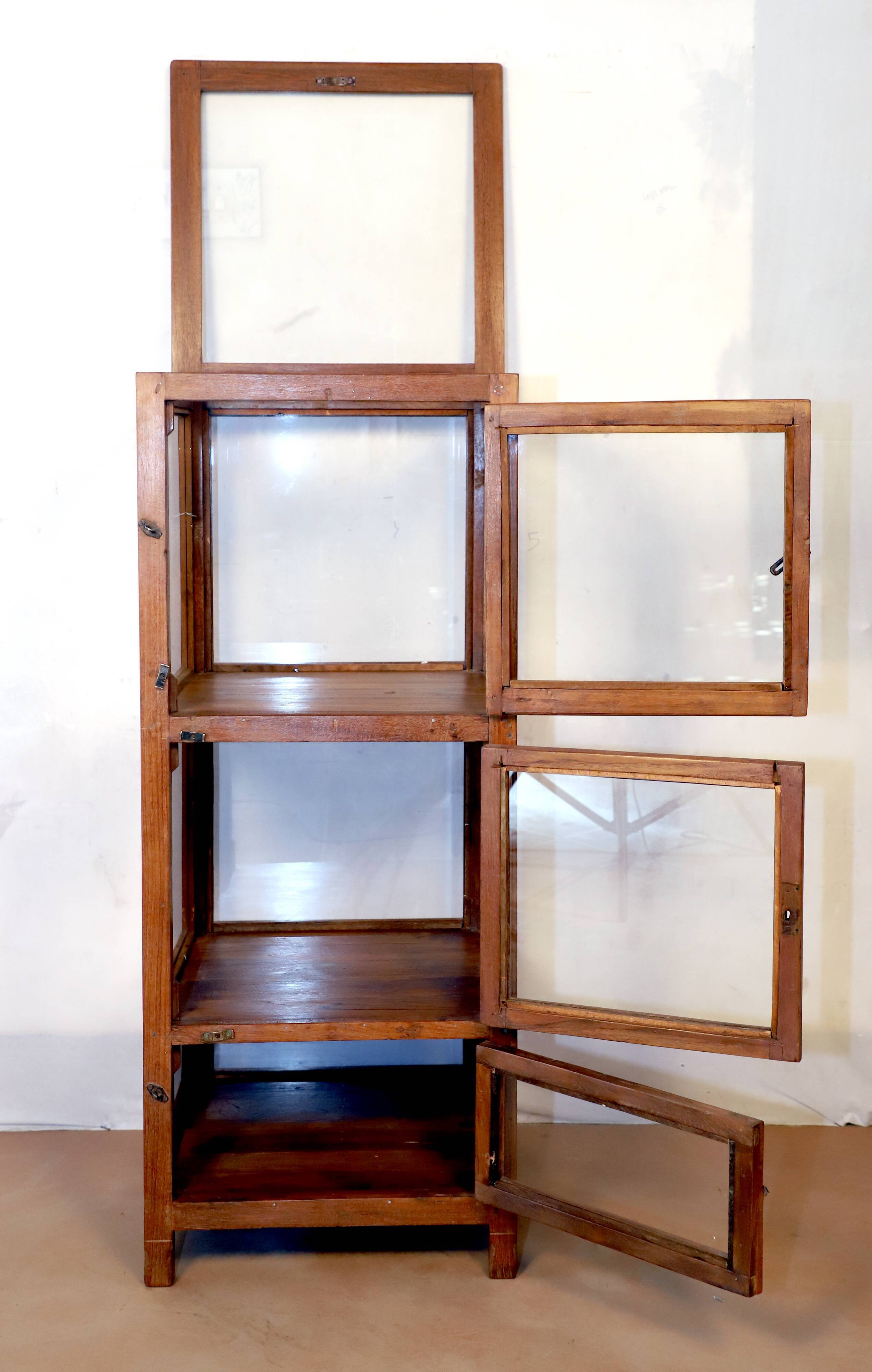 Burmese teak shopkeeper's showcase