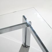 Square coffee table in glass and steel, 1970s