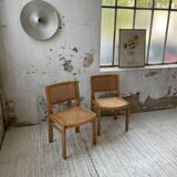 Pair of Baumann chairs beech and cannage